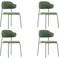 KAYLA - Lot de 4 chaises pieds en métal - Vert