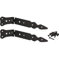 KOTARBAU® Set di 2 nastri per la ricarica, 200 mm, cerniera per porta, gancio a croce, cerniera per porta, colore nero, antiruggine
