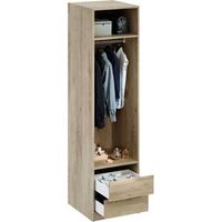 Dressing chêne AUCUNE 50 x 57 x 200 cm 1 élément 2 tiroirs