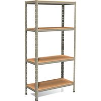 Scaffali in Metallo 4 Ripiani Legno 80x30 Rinforzati Scaffalatura Modulare