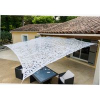 Werka Pro – Toile d'ombrage ajourée blanche 3 x 4m – Résistante aux UV – Polyester imputrescible – Avec crochets d'attache en acier chromé