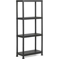 Scaffale in Resina con 4 Ripiani Shelf Plus Nero 60 x 30 x 135 cm