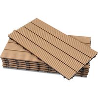 Jiubiaz 30 piastrelle per terrazze in WPC per balconi e giardini installazione senza attrezzi adatte per grandi superfici teak 30x60cm