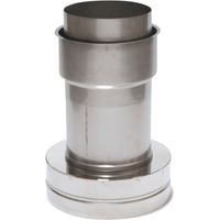 Astec Edelstahlschornstein Verbindungskupplung mit Wandfutter DW/EW Doppelwandig DN113-300 8501-113