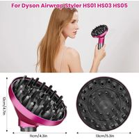 Diffuseur pour Dyson Airwrap HS01 HS03 HS05, Diffuseur Cheveux Bouclés Embout Diffuseur Seche Cheveux, Conversion pour Dyson Airwrap Styler en Sèche Cheveux Diffuseur Cheveux Rose Rouge