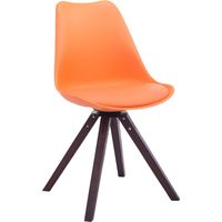 Besucherstuhl Troyes Drehbar Kunstleder Square orange walnuss