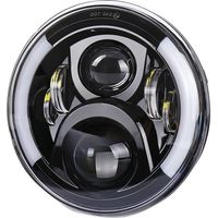 12V/24V LED-Motorradscheinwerfer, runde Retro-Blinker, Scheinwerferersatz für 7-Zoll Jeep Wrangler