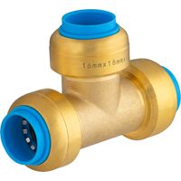 Raccord Té égal 16mm – Laiton – Installation rapide sans outil – Compatible tubes PER, multicouche et cuivre