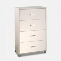 Platzsparende Schlafzimmer-Kommode mit 4 Schubladen Quadrante - Ulme - Weiß
