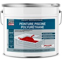 Peinture piscine béton, peinture polyuréthane pour piscine et bassin, étanche et souple, béton, enduit, ciment PROCOM ABDEEE 10 litres
