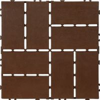 Jiubiaz 22 Stück Klick-Terrassenfliesen aus Kunststoff – 30x30 cm, selbstentwässernd, rutschfest & wetterfest für Balkon, Garten braun 2 m²