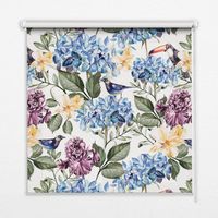 Tenda a Rullo Interna per Finestra - Tenda Filtrante Luce - Tenda Privacy - Tenda Decorativa Rettangolare - Rullo per Interni - (90 cm x 180 cm) - Tucani e fiori