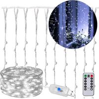 Cortina de Luces Blancas Frías 300 luces LED Carámbanos