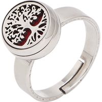 Bague diffuseur d'huiles essentielles en acier inoxydable, design réglable pour femme - aromathérapie portable.