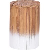 Comodino in legno di teak chiaro/bianco Movas