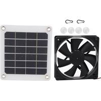 Ventilatore a pannello solare, 6V 10W IP65 impermeabile per esterni, alimentato a energia solare con ricarica USB per pollaio e serra -Crezuo