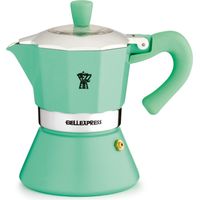 Caffettiera italiana - PEZZETTI - BELLEXPRESS - Alluminio - 6 tazze - Adatta a tutti i piani cottura, incluso induzione - Turchese