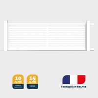 Portail coulissant prêt à poser AZYR Blanc 9016 L406 cm X 139cm refoulement gauche en aluminium BELTY
