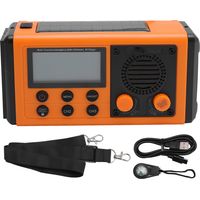 Ortviai Radio Multifonction Solaire et à Manivelle avec Haut-Parleur Bluetooth, Lampe Torche et Power Bank 10000 mAh, Orange