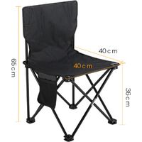 ALLIANDISblack Outdoor Foldable Chair Camping Chair with Side Pocket Picnic Oxford Cloth Chairs Portable Beach Fishing Chairs Outdoor Chair