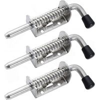 Loquet À Ressort - Acier Au Carbone - Pour Porte De Garage Abri De Jardin Cour - 3 Pièces - 10 X 128 mm
