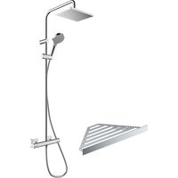 Colonne de douche thermostatique HANSGROHE Vernis Shape 230 chromé + tablette AddStoris