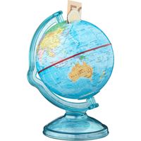 Tirelire formant un globe, lot de 3, pour économiser, carte du monde, en anglais, H x l x P: 16,5 x 14 x 14 cm, coloré