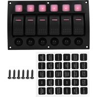 Pannello interruttori a bilanciere SUNXURY 6P 12/24V per auto, barca, camper, yacht con spia LED, interruttore automatico
