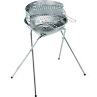 Barbecue a carbone in acciaio inox con griglia cromata regolabile in 4 posizioni Made in Italy