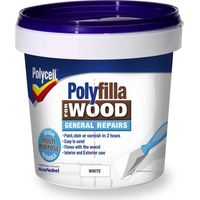 Polycell Polyfilla Wood Filler General Repairs - Ready Mixed Tub - White - 380g