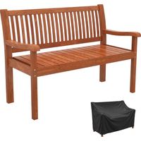 Outsunny Garden Bench 2 Seater, Wooden Outdoor Bench with Waterproof Cover