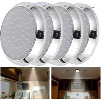 4pcs Lampe d'intérieur RV, 12V LED plafonnier dôme toit, éclairage intérieur de caravane avec interrupteur ON/OFF, spot de lecture intérieur 46 LED
