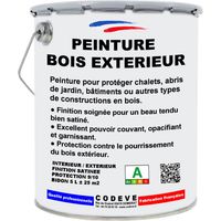 Peinture Bois Exterieur - 20 L - Codeve Bois - RAL 7005 - Gris souris - Extérieures Pour La Protection D'un Chalet, Abri, Garage, Cabane.