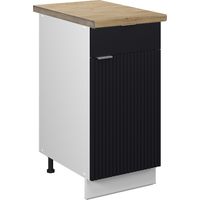 Mueble bajo de cocina Fame-Line, Rayas negras, 40 cm , ET Roble, Vicco
