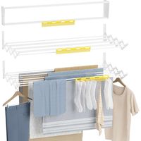 Newlux Tendedero Plegable Pared Blanco Wall V100 (100 x 60 x 19 cm) con capacidad para 10,5 m / 12 kg