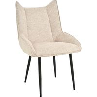 Bon Furni Gepolsterter Esszimmerstuhl aus Stoff Warmes Beige, 1er-Set