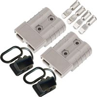 Quick battery connectors – 2 pieces, 600V/50A, grey, for car, van or motorcycle