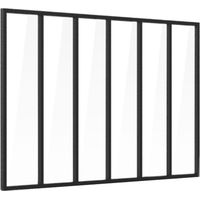 Aluminium-Indoor-Glasdach - 6 Glasscheiben - Schwarz - 207 x 123 cm