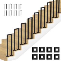 Wolketon 100cm SchwarzOvaler U-förmiger Treppengeländer Eisen Handlauf Geländer, Eisengeländer Innen und Außen Universal
