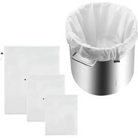 Set di 3 sacchetti filtro in nylon a maglia fine per la birrificazione, 40x28 cm, 46x40 cm e 66x56 cm, riutilizzabili, bianchi, ideali per birra, vino, marmellata e latte vegetale.
