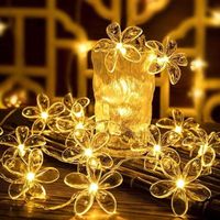 Aiperq 20 LED Cherry Blossom String Lights 6.5ft Fairy Lights Battery Operated Christmas Decoration Lights Novelty Lights for Home Bedroom Garden Wedding Party