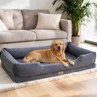 BingoPaw Large Dog Bed Soft Calming Sleeping Couch Washable for Large Medium Small Dogs - Grey XXX Large 127x94x24cm