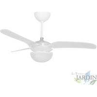 Ventilateur de plafond Orbegozo 120 cm avec télécommande, 3 pales, 3 vitesses, blanc