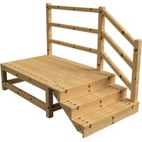 MILANO Außentreppe 3 geschlossene Stufen H54 cm - Podest L189 x B120 cm - Treppengeländer rechts - Podestgeländer rechts
