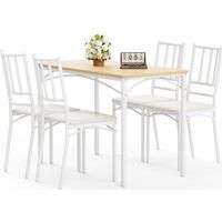 Ensemble table et chaises de salle à manger, table de bar avec 4 chaises, table de cuisine avec chaises, table de petit-déjeuner de style industriel pour cuisine, salon, salle de réception, naturel et