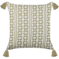Throw Cushion SYRINGA Cotton 45 x 45 cm Green Geometric Pattern