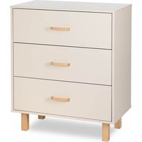 LAURA Commode bébé en bois de hêtre 3 tiroirs Champagne