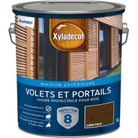 Lasure protectrice pour bois extérieur - Volets et Portails - aspect satin chêne foncé 5 L - Xyladecor