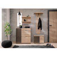 Ensemble de meuble d'entrée "Pedro I" - Beige - L 160 x H 202 x P 35 cm - Livraison gratuite