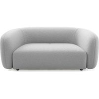 BAHIA - Canapé droit tissu bouclette 2 places Gris clair